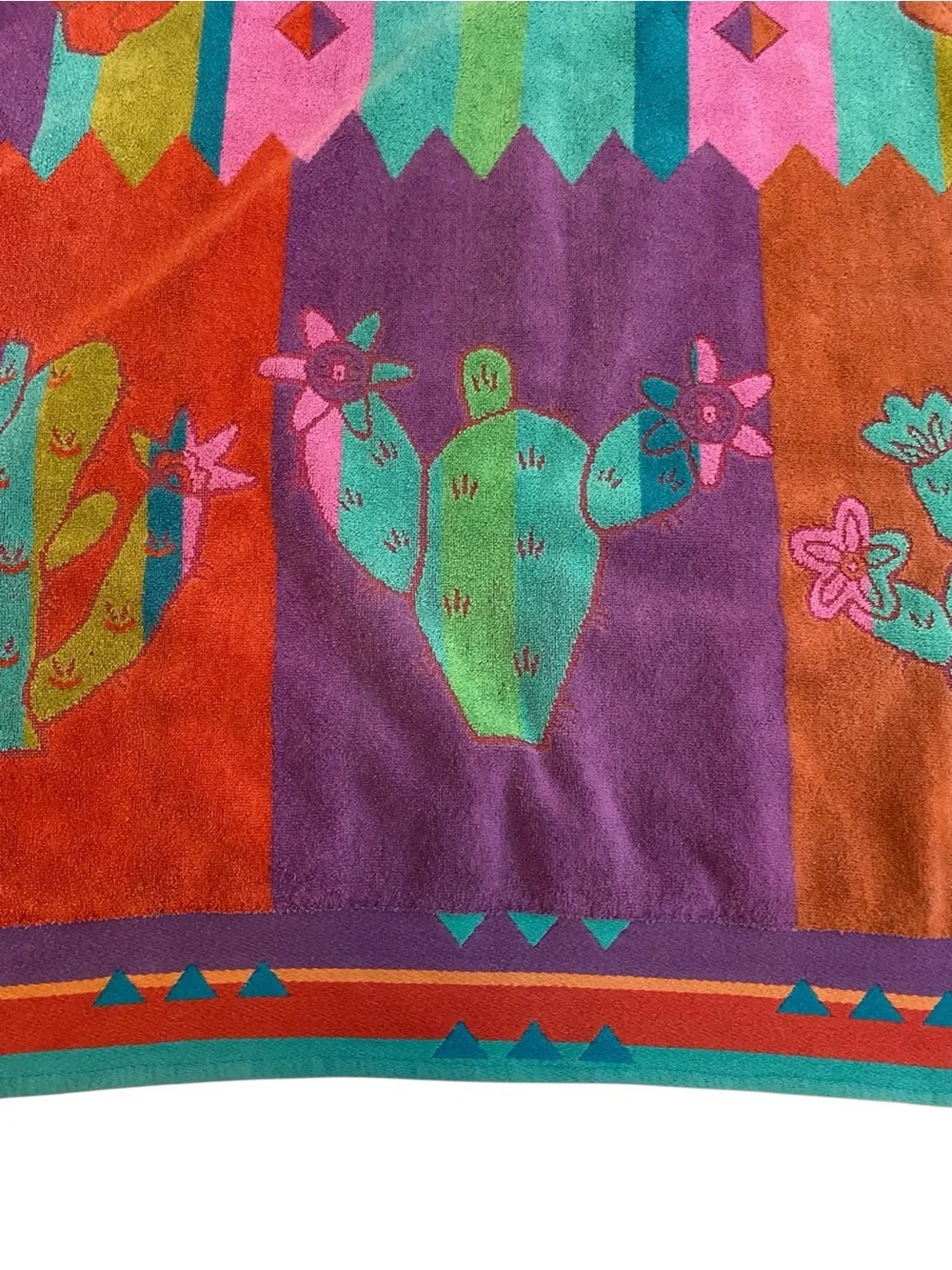 Royal Terry Colorful Southwest Cactus Motif Beach Towel Boho Unisex